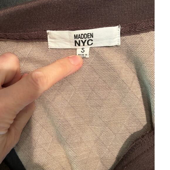 Steve Madden NYC Sleeveless Collared, Brown/Tan Argyle BodyCon Dress, Sz. Small - Picture 3 of 3